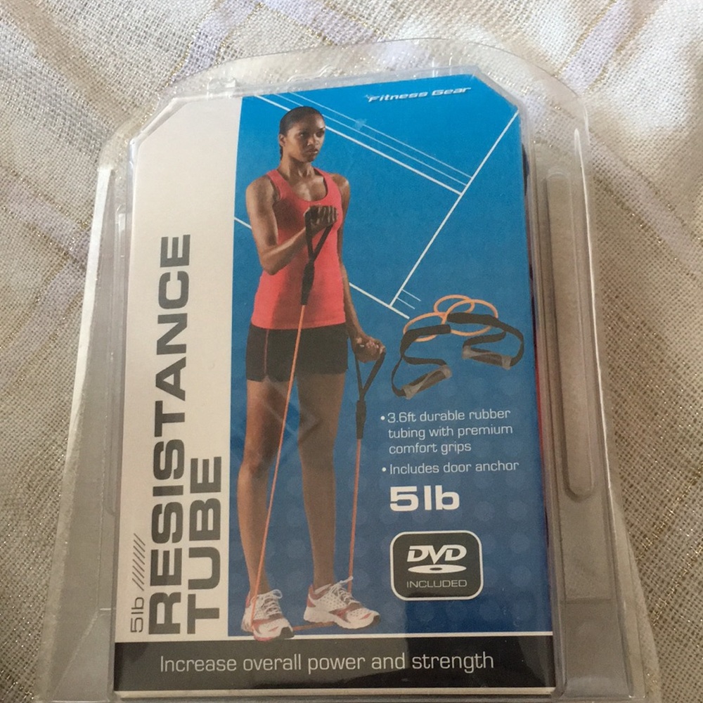 New FITNESS GEAR 5lb Resistance Tube DVD Included